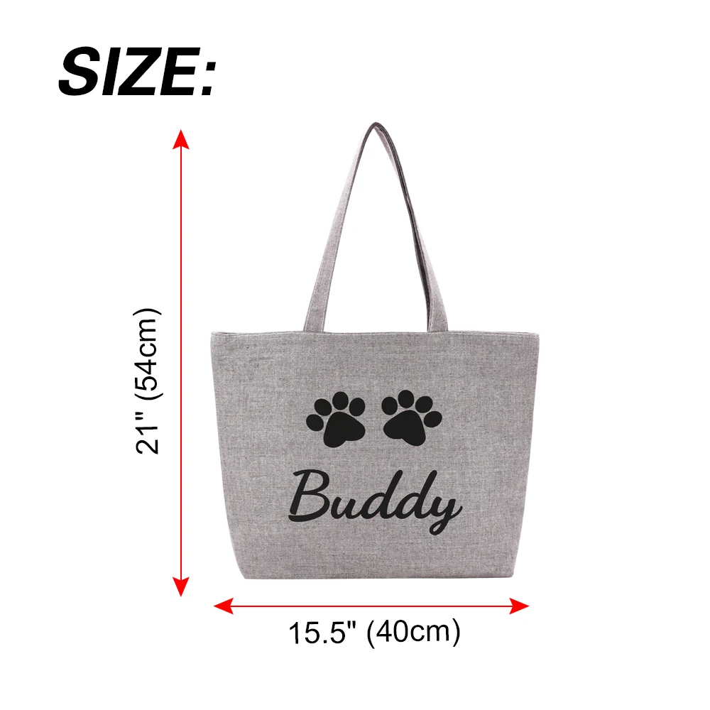 Custom Canvas Dog Tote Bag Personalized Dog Travel Bag With Your Pet\'s Name For Dogs Outdoor Traveling Portable Snack Bottle Bag