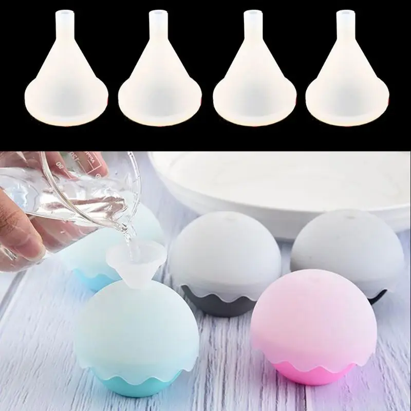 10Pcs Mini Size Silicone Funnels for Transfer Liquid Oil Perfume Diffuser Bottle Ice Tray Molds Filling Tools Reusable