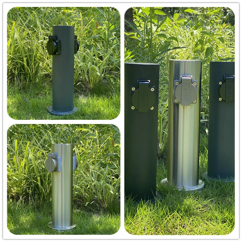 Outside Socket 2-Way 3680W 16A EU Socket Electrical outlet Waterproof Energy Column Garden Socket For Lawn Mower Hedge Trimmer