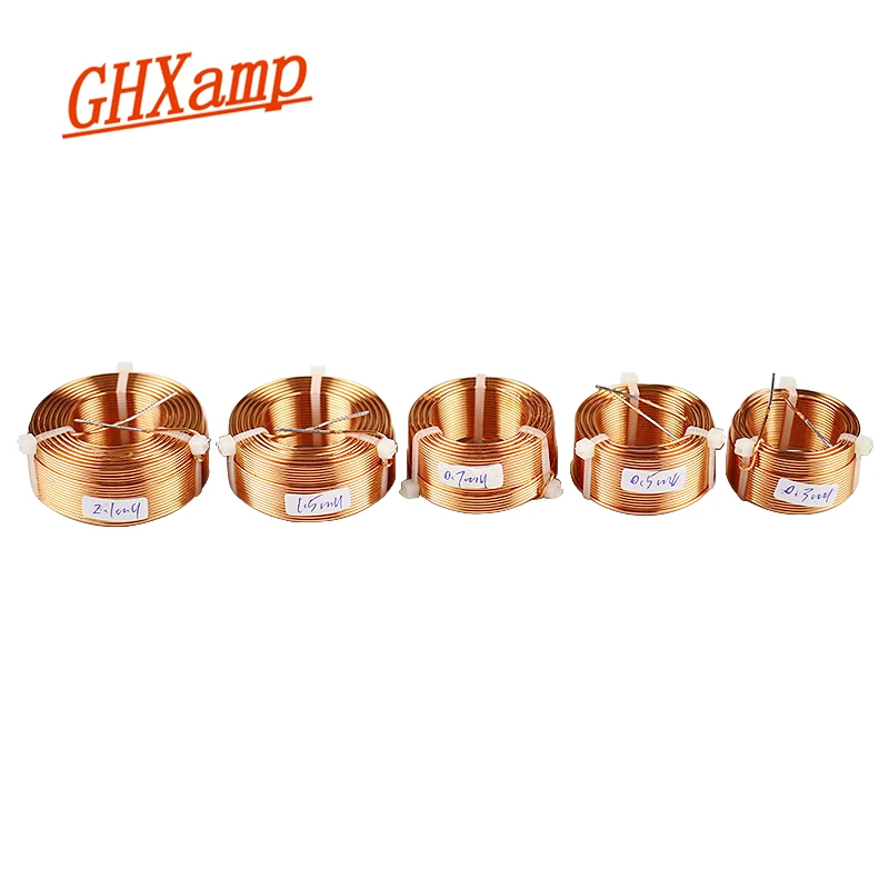 

GHXAMP 1.0MM Inductance Coil Crossover 0.3mH 0.5mH 0.7mH 1.5mH 2.1mH 4N Oxygen Free Copper Frequency Divider Hollow Inductor 1PC