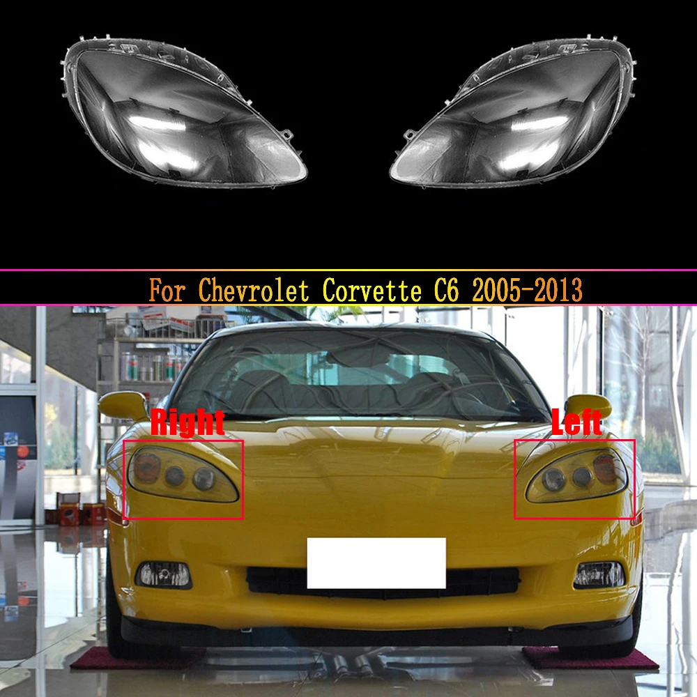 

Headlight Covers For Chevrolet Corvette C6 2005 ~ 2013 Headlamp Lens Car Replacement Clear Auto Shell