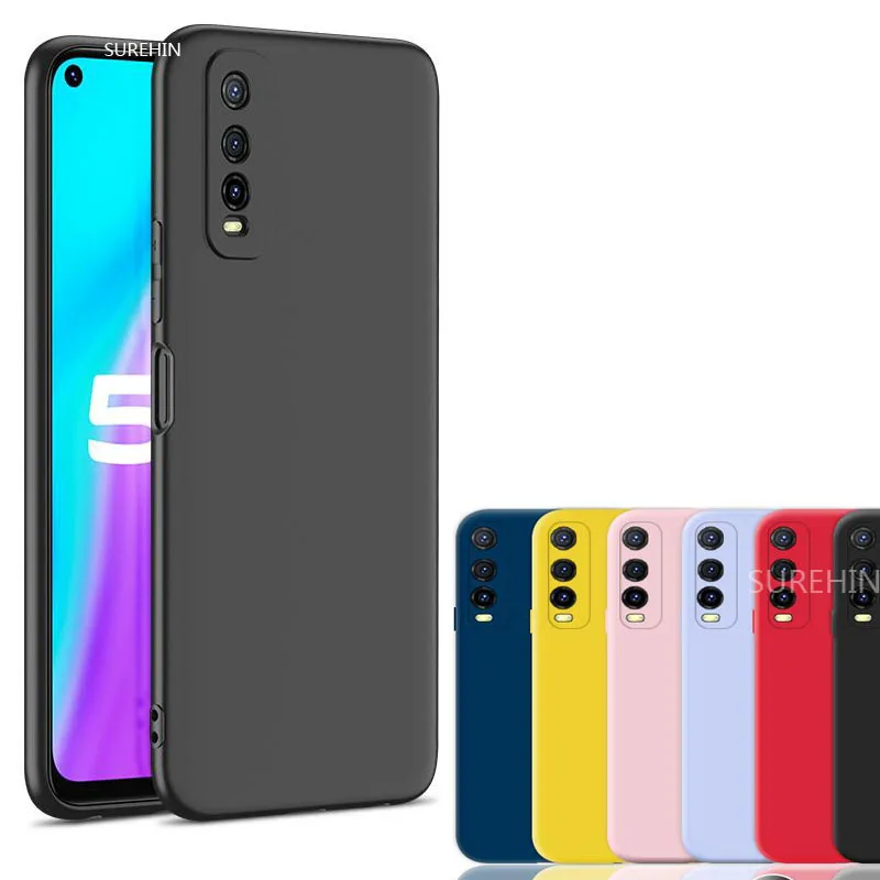 Silicone Case for VIVO Y20 Cover Y11S Y12S Black Purple Red Blue Pink Green Yellow Protective Coque Soft Cover For VIVO Y20 Case