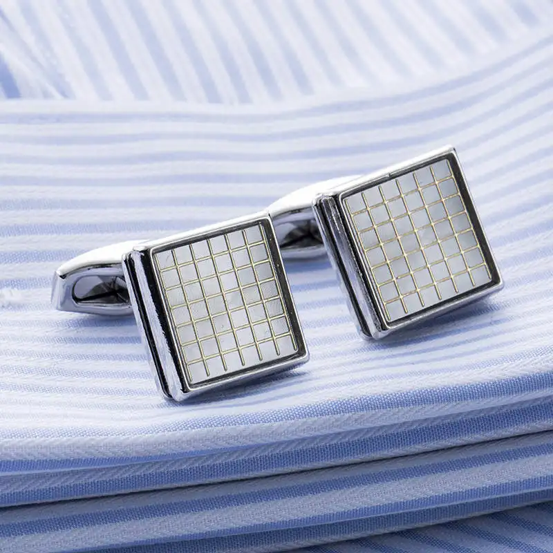 FLEXFIL shirt cufflinks men's cuff buttons cuff links gemelos Brand High Quality Drawing square wedding abotoaduras Jewelry