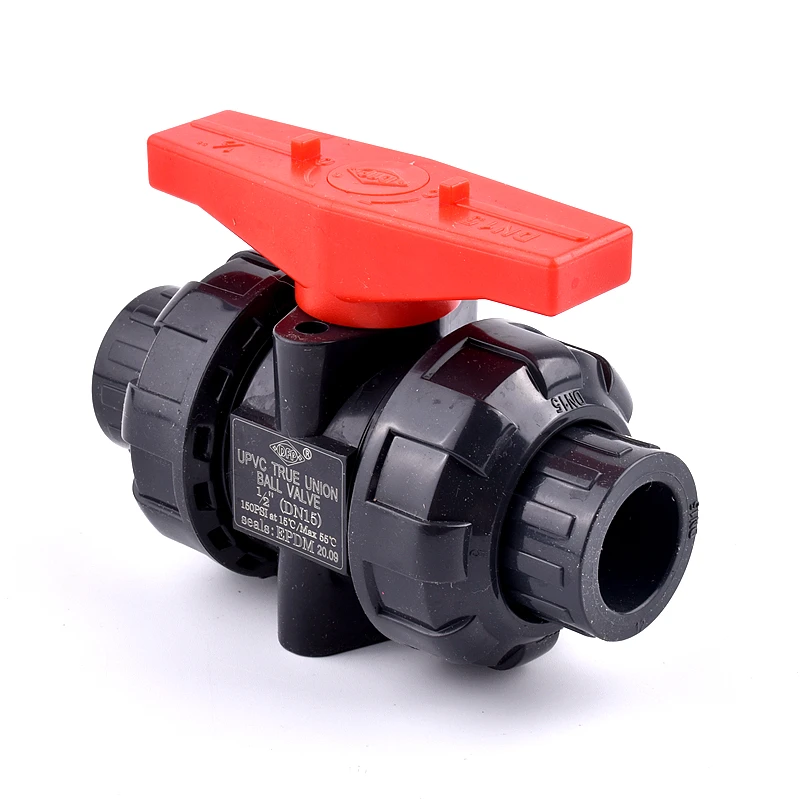 Big Size Availble 20 to 110mm UPVC Pipe Union Ball Valves Aquarium Fish Tank Drainage Socket Joint Red Handle Water Pipe Valve