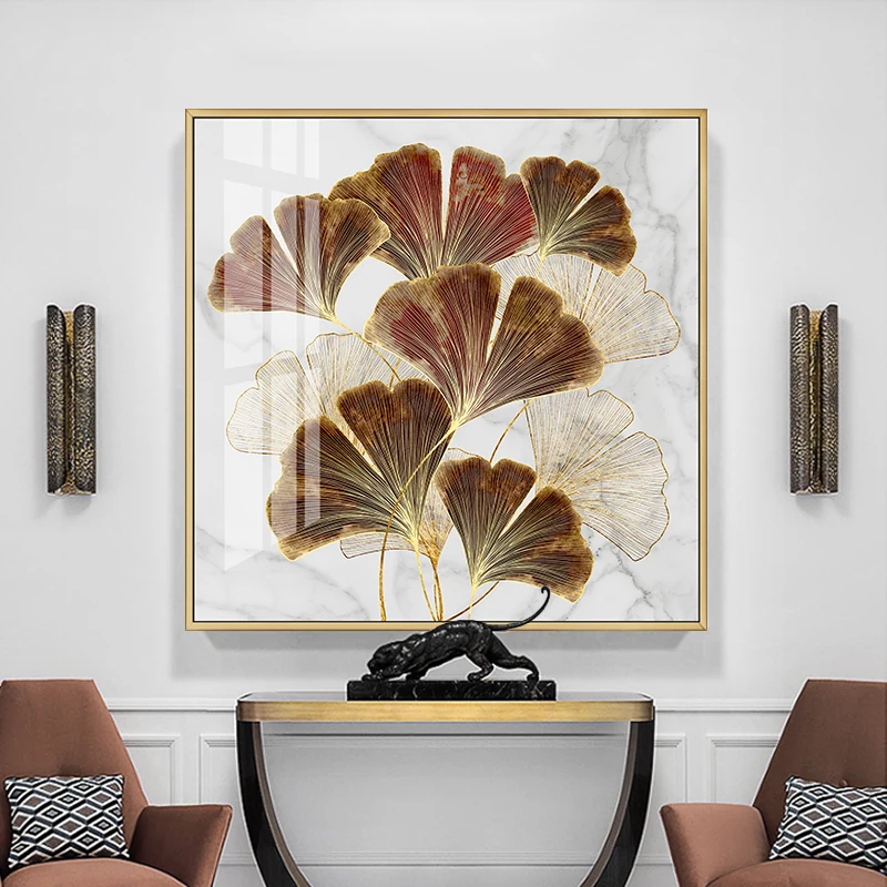 Abstract Flower Prints for Home Decor, Scandinavia Poster, Ginkgo biloba, Wall Art, Canvas Painting, Living Room, Kids Room