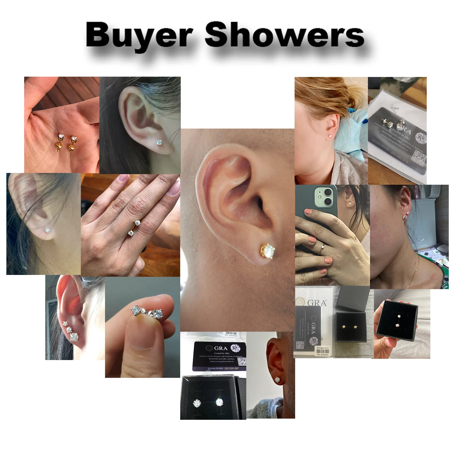 Round Moissanite Stud Earrings 100% Real 925 Sterling Silver Bezel Setting Screw Back Ear Jewelry Gift For Men Women Daily Wear