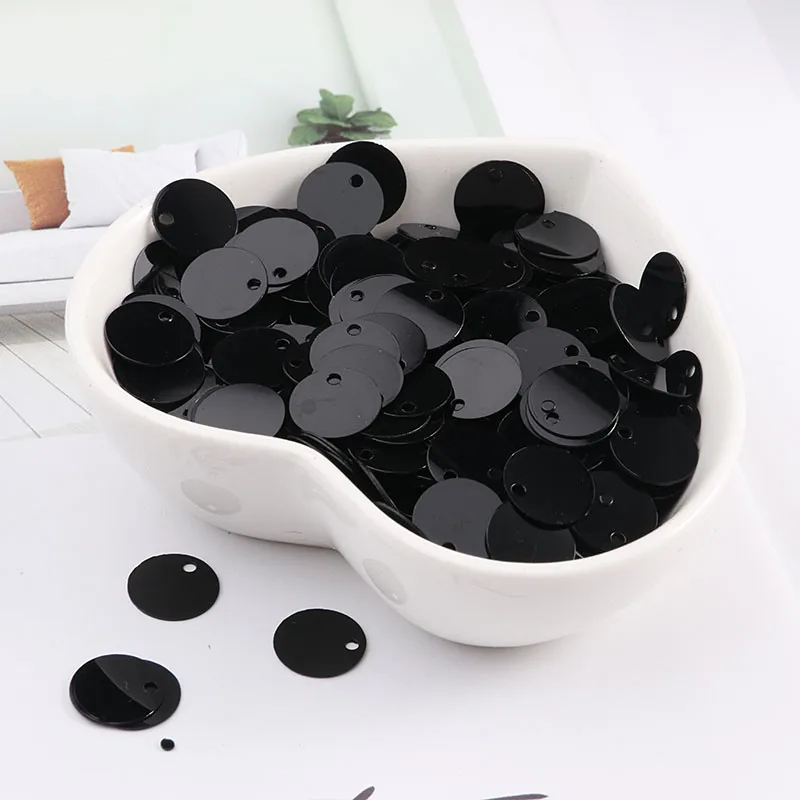Black Sequins For Craft PVC Flat Round Oval Sequin Paillettes Women Full Dress DIY Sewing Accessoriies