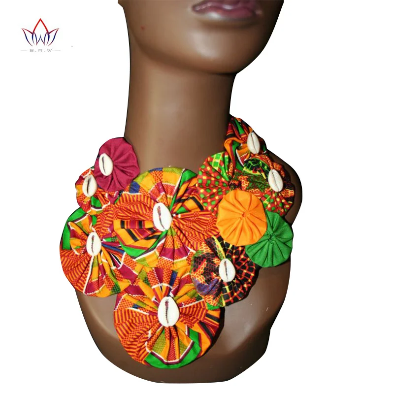 

2023 Ankara Button Bib Button Earrings Statement Neckpiece Tribal Necklace Handmade Flower Shape African Jewelry None WYB121