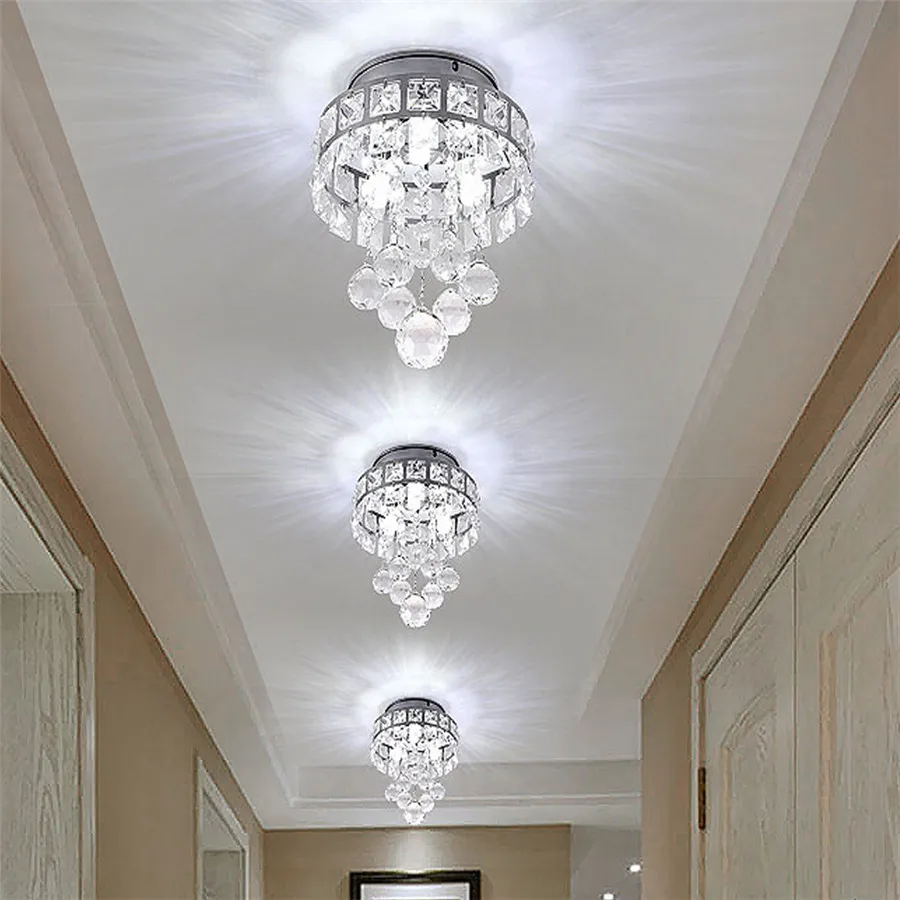 Crystal Led Ceiling Light for Living Room Home Aisle Bedroom Decorative Ceiling Lamp Indoor Lighting Fixtures Modern Chandeliers