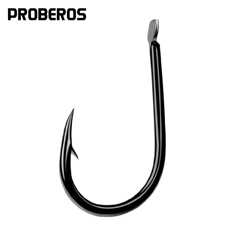 

PROBEROS Fishhook 200pcs 1-15# Single Hook High Quality Fishing Hook Black Color Single Big Hook Durable Sharp Hooks for Anglers