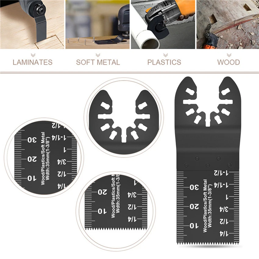 22PCS/Set Oscillating Multitool Quick Release Saw Blades for Cutting Soft Metal Wood Plastic, Oscillating Saw Blades