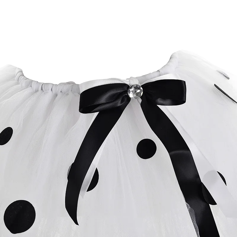 White Dalmatian Dog Tutu Skirt Outfit For Baby Girls Animal Halloween Costume For Kids Toddler Birthday Tutus Tulle Skirts Set