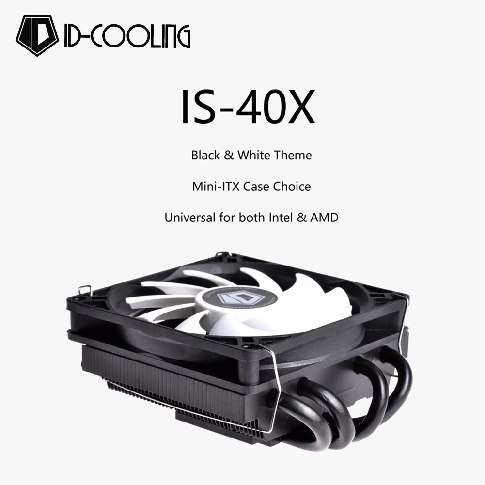 

ID-COOLING IS-40X V3 Pro CPU Cooler Quiet PWM Cooling Fan 4 Direct Contact Heatpipes Ultra Slim CPU Air Ventilador for Mini ITX