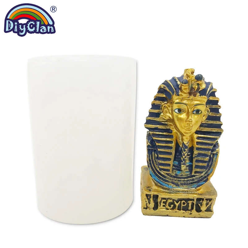 3D Easter Cleopatra Sphinx Silicone Mold DIY Gypsum Ornament Candle Model Pharaoh Pyramid Chocolate Mould Cake Decorating Tools