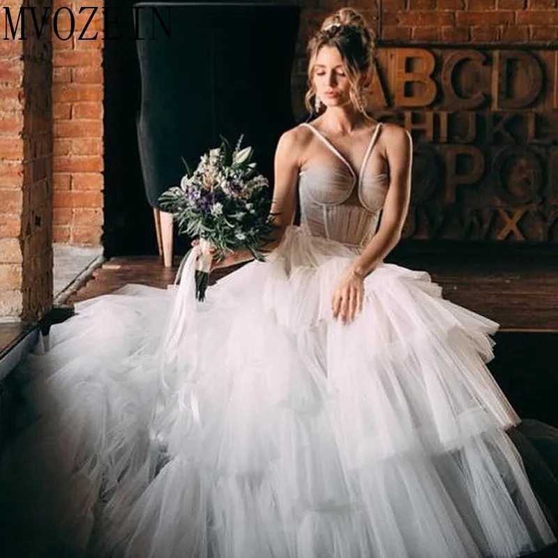 فساتين زفاف ساحرة 2023 رداء de mariage تول ثوب حفلة حبيب رسن ذيل محكمة فستان الزفاف vestido de noiva