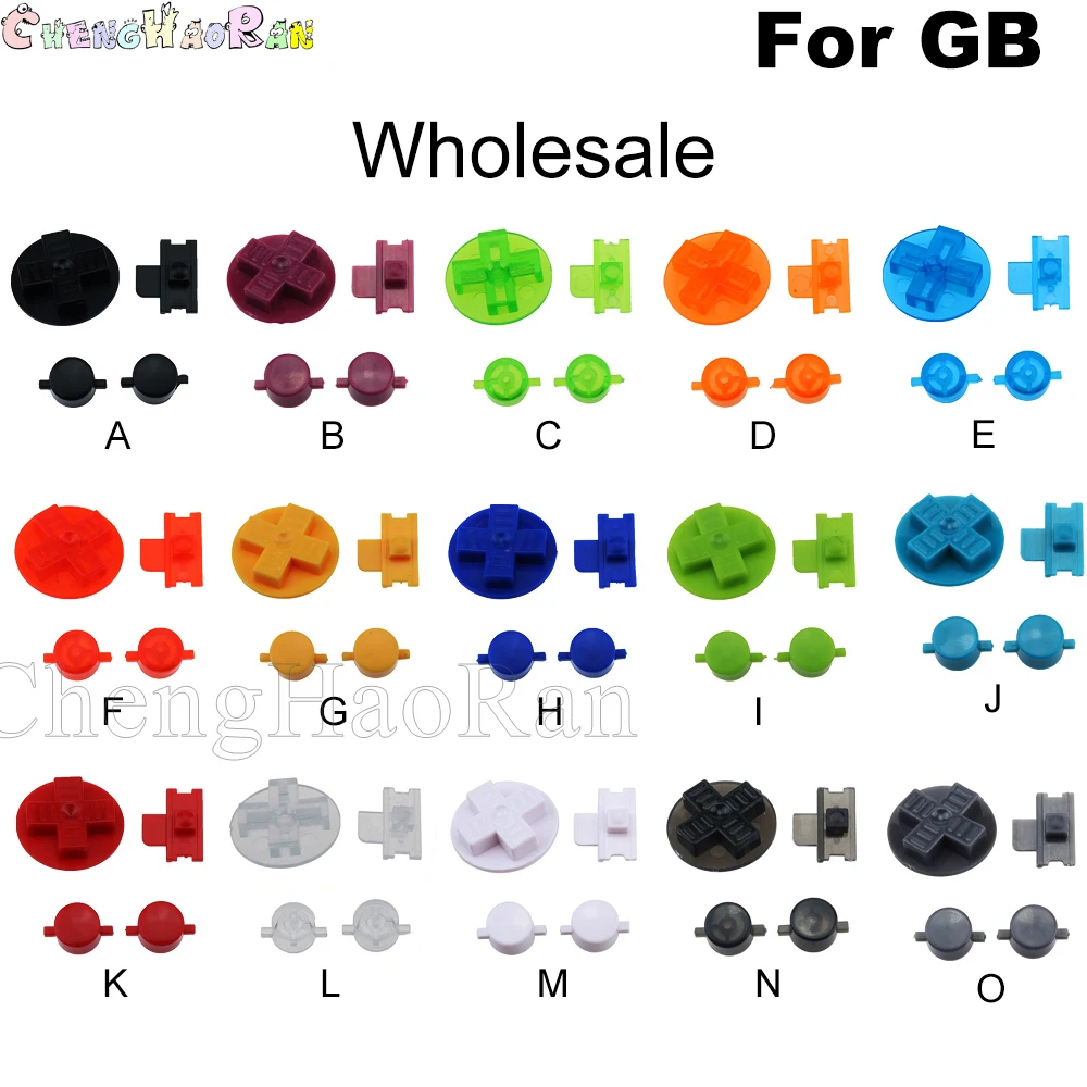 Wholesale Colorful Replacement Buttons for Gameboy Classic GB Keypads for GB DMG DIY for Gameboy Cross A B Side buttons DMG 001