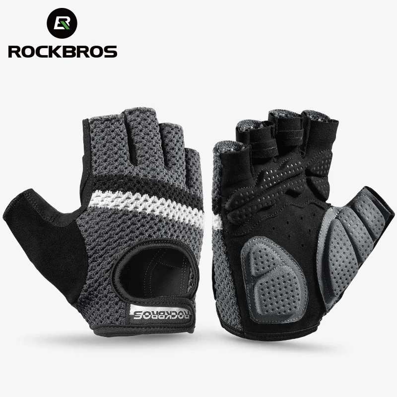 ROCKBROS guanti da ciclismo da uomo da donna Fitness Breatahble SBR guanti senza dita antiurto Moto MTB guanti da bici accessori per biciclette