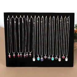 Nero 17 ganci espositore per gioielli supporto per collana organizzatore di gioielli catena Hang Show Rack espositore per catena
