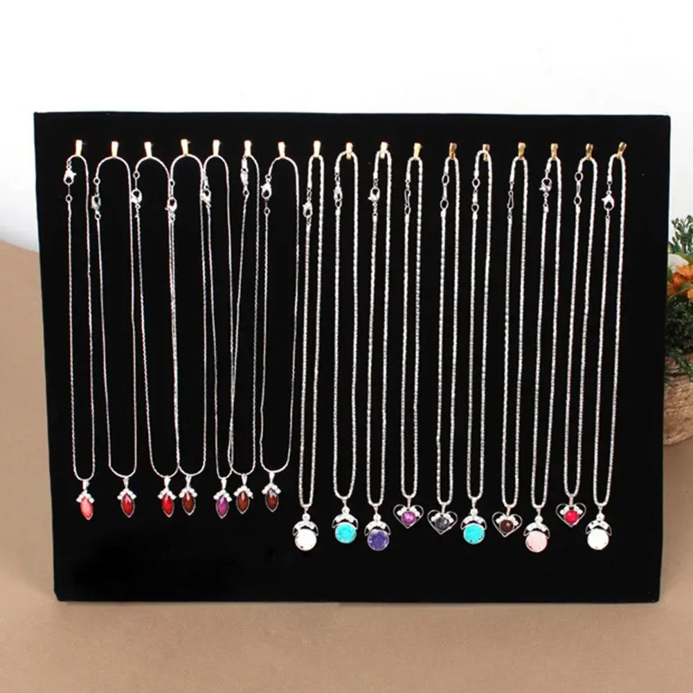 Black 17 Hooks Jewelry Display Stand Necklace Holder Jewelry Organizer Chain Hang Show Rack Chain Display Rack