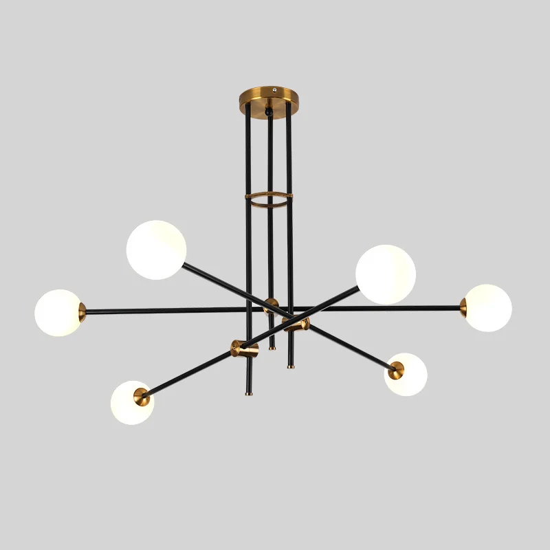 

European and American retro living room dining room modern wrought iron magic bean geometric lines shaped Pendant Lights WF1029