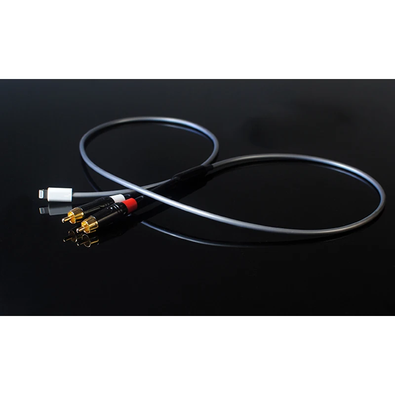 HI-END Single Crystal Aux cable 7/8/X Fever Class RCA To Lightening connection Cable For Audio Amplifier