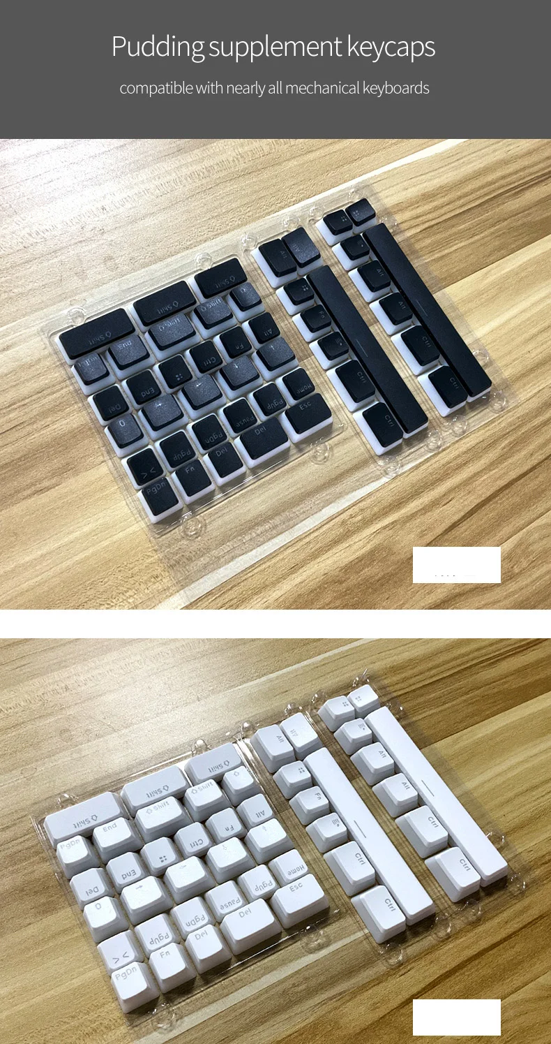 Pudding-teclas transparentes PBT, accesorios para teclados mecánicos, 46 teclas estándar