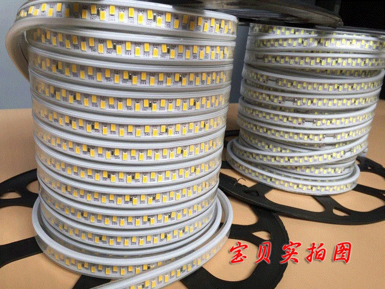  50m/lot 180leds/m Double Row AC110V 220V SMD 5730/5630 LED Strip Tape Flexible Warm White Waterproof For Home Decoration