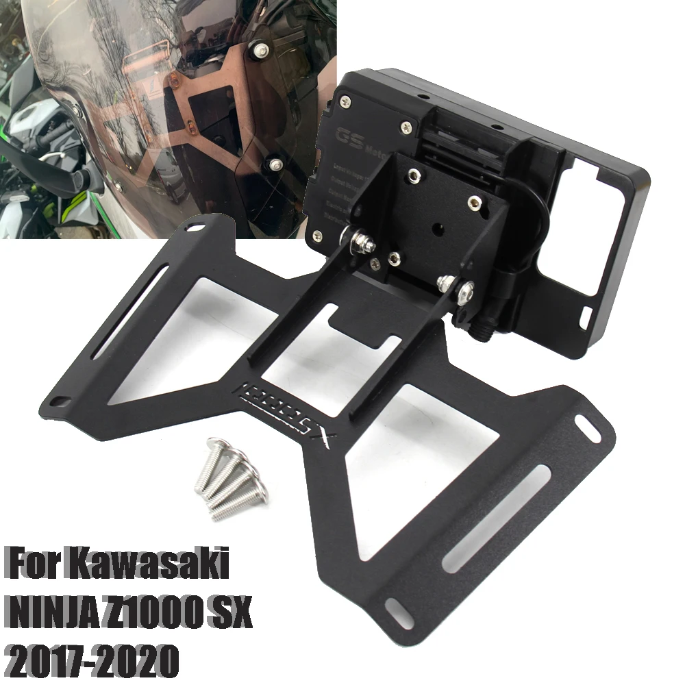 

Motorcycle Navigation Bracket Mobile Phone USB Charging For Kawasaki NINJA z1000 SX Z1000SX 2017-2020