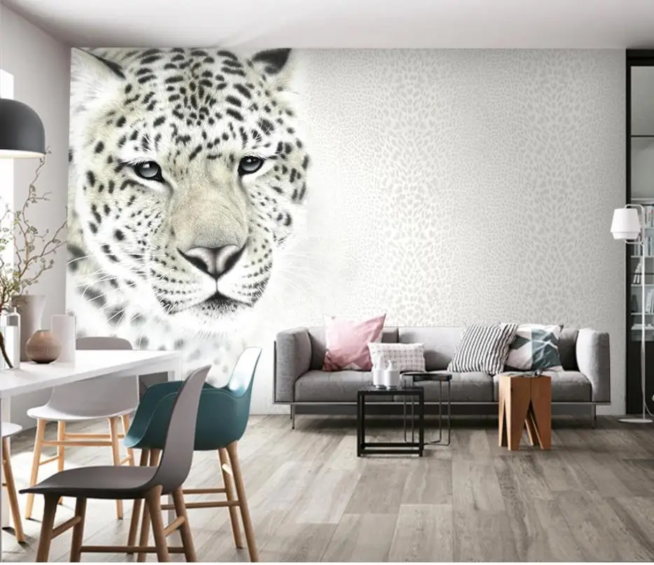 

Custom Photo Wallpaper 3D Stereo Modern fashion leopard print leopard living room TV background wall decorative painting