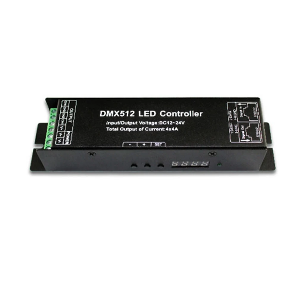 RGBW DMX512 Decoder Led Controller 4CH DC12-24V RGB LED DMX Decoder 3 Channel 4A RGB Controler For LED Strip Light LED Lighting