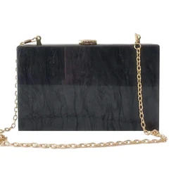 Clutches For Women Luxury Designer Acrylic Evening Purse Black Pearl Shoulder Crossbody Bags Vintage Wedding Party Chain Handbag