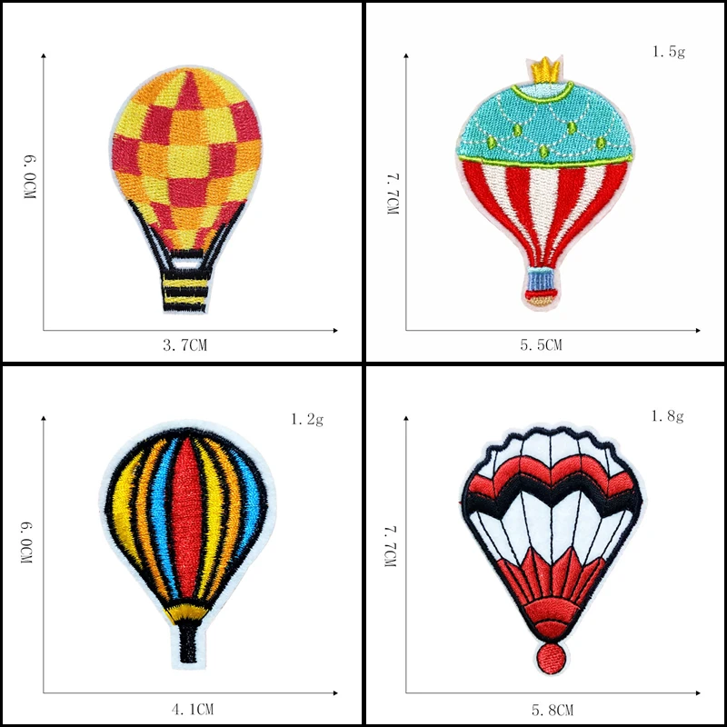 Toppe in mongolfiera per abbigliamento per bambini strisce fai-da-te ferro su Appliques adesivi per abbigliamento ricamo distintivi con palloncino