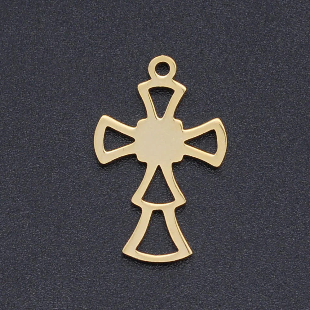 5pcs/lot Religious Cross DIY Charms Wholesale 316 Stainless Steel Eye Connectors Charm Horus Hamsa Hand Jewelry Pendant