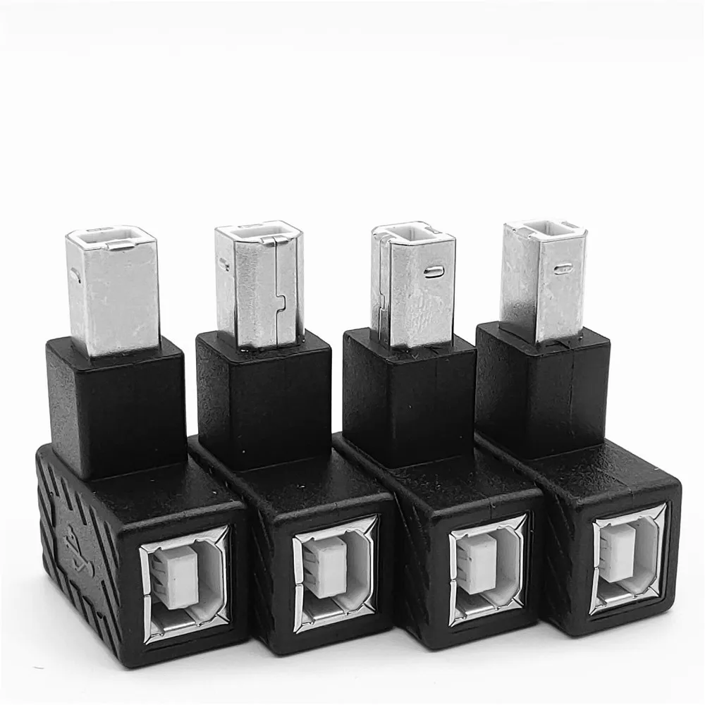 1PCS 90 Degree Newest Right Angled  USB 2.0 B Type Male to Female Extension Adapter for Printer Scanner converter