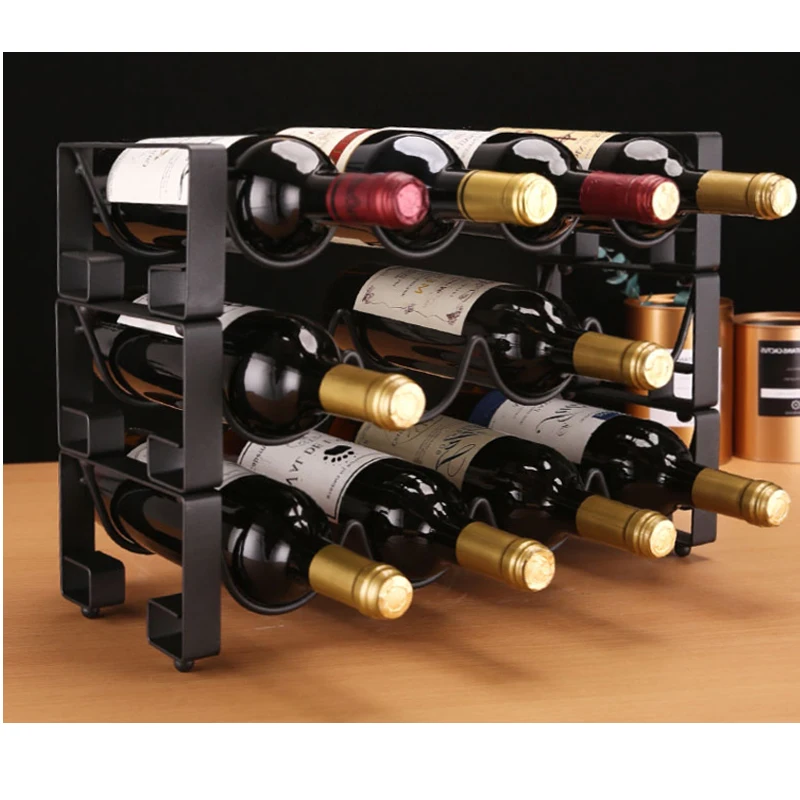 

4 bottles Metal red wine rack red wine rack display room Bar Hotel display creative display wine bottle rack home European