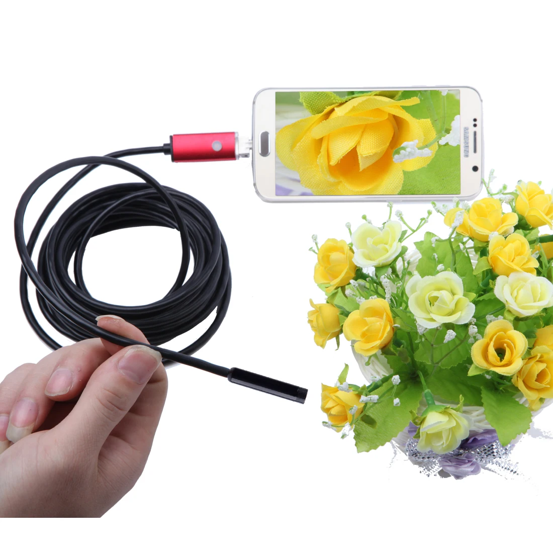 

7mm 2in1 For Android and PC USB Endoscope Camera CMOS Borescope Inspection Otoscope Digital Microscope