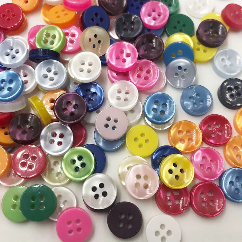 50/100Pcs 11MM 4-holes mix colors plastic buttons garment sewing accessories DIY scrapbooking PT162