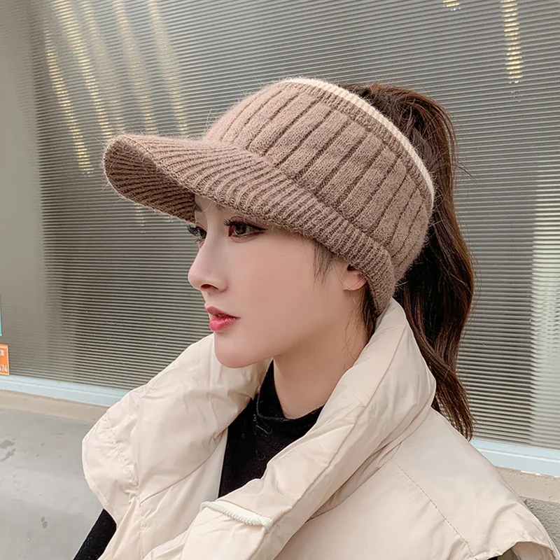 2021 New Winter Hat for Women Empty Top Baseball Caps Fashion Female Autumn Warm Casual Visor Caps Outdoor Bicycle Sports Hats