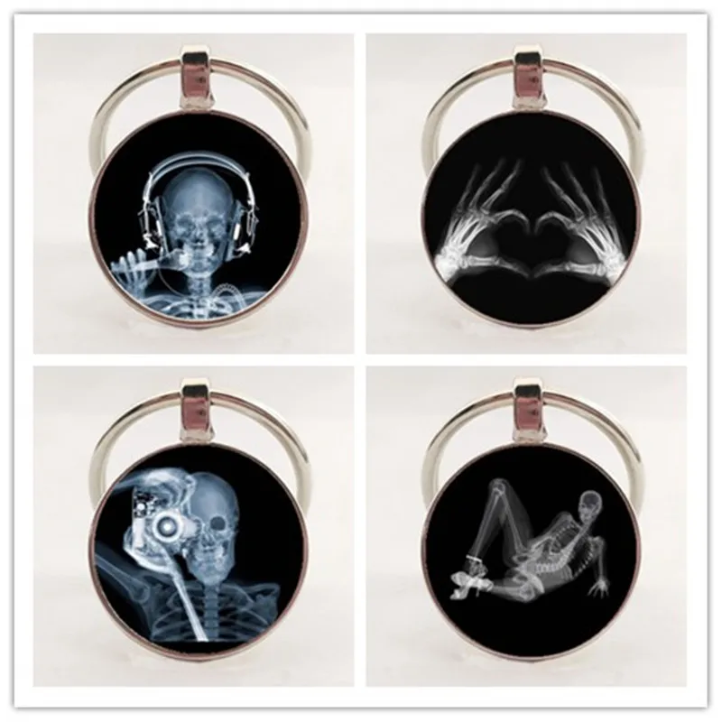 

nurse keychain Alloy camera key chain jewelry dome glass keychain medicine lovers gift X-ray film keychain nurse doctor gift