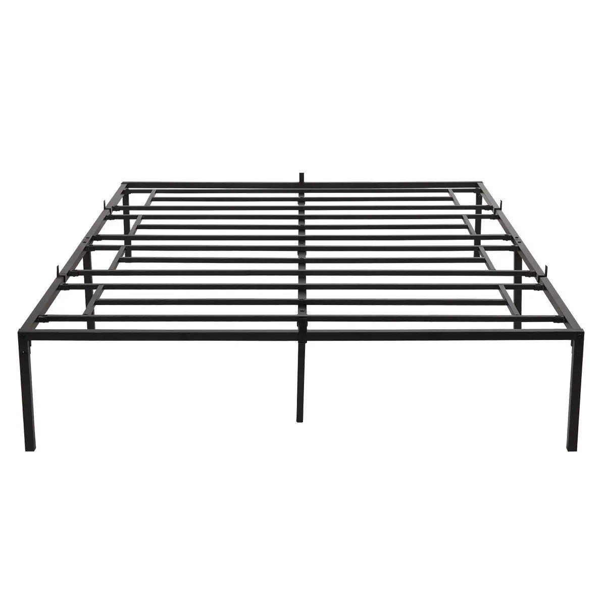 Large Iron Frame Flat Bed Queen/Full Size Black 1530x2030x350MM Easy to Assemble Stylish Modern[US-Stock]