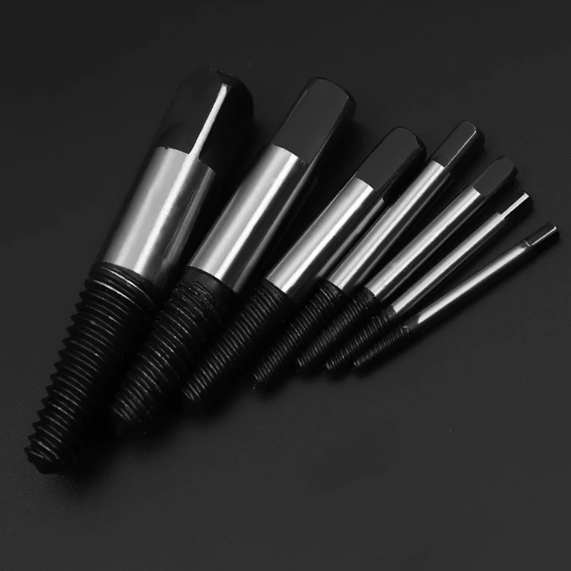 8pcs Broken Damaged Screwdriver Extractor Drill Bit Alloy Steel Double Side Screw Center Drill Bits Removal Tools Set