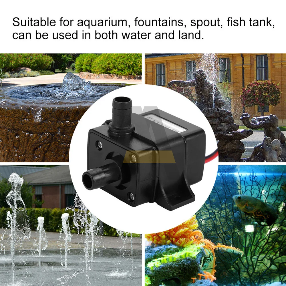 Pompe étanche sans balais 12V 240l/H, débit Ultra silencieux, Mini filtre à eau Submersible, fontaine de jardin