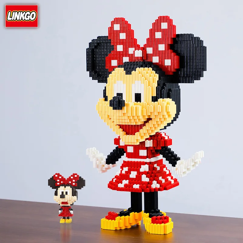 64cm Magic Blocks Disney Big Model Assembled Connection Bricks Minnie Mouse Figures Block Toys For Christmas Gift