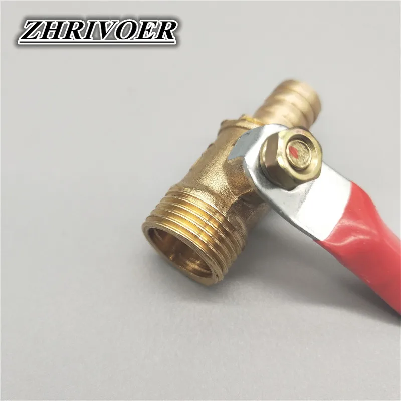 Латунный шаровой кран с зазубринами 4-12, штуцер для шланга 1/8 дюйма, 1/2 дюйма, 1/4 дюйма, наружная резьба, соединительный элемент, медный штуцер, Соединительный адаптер