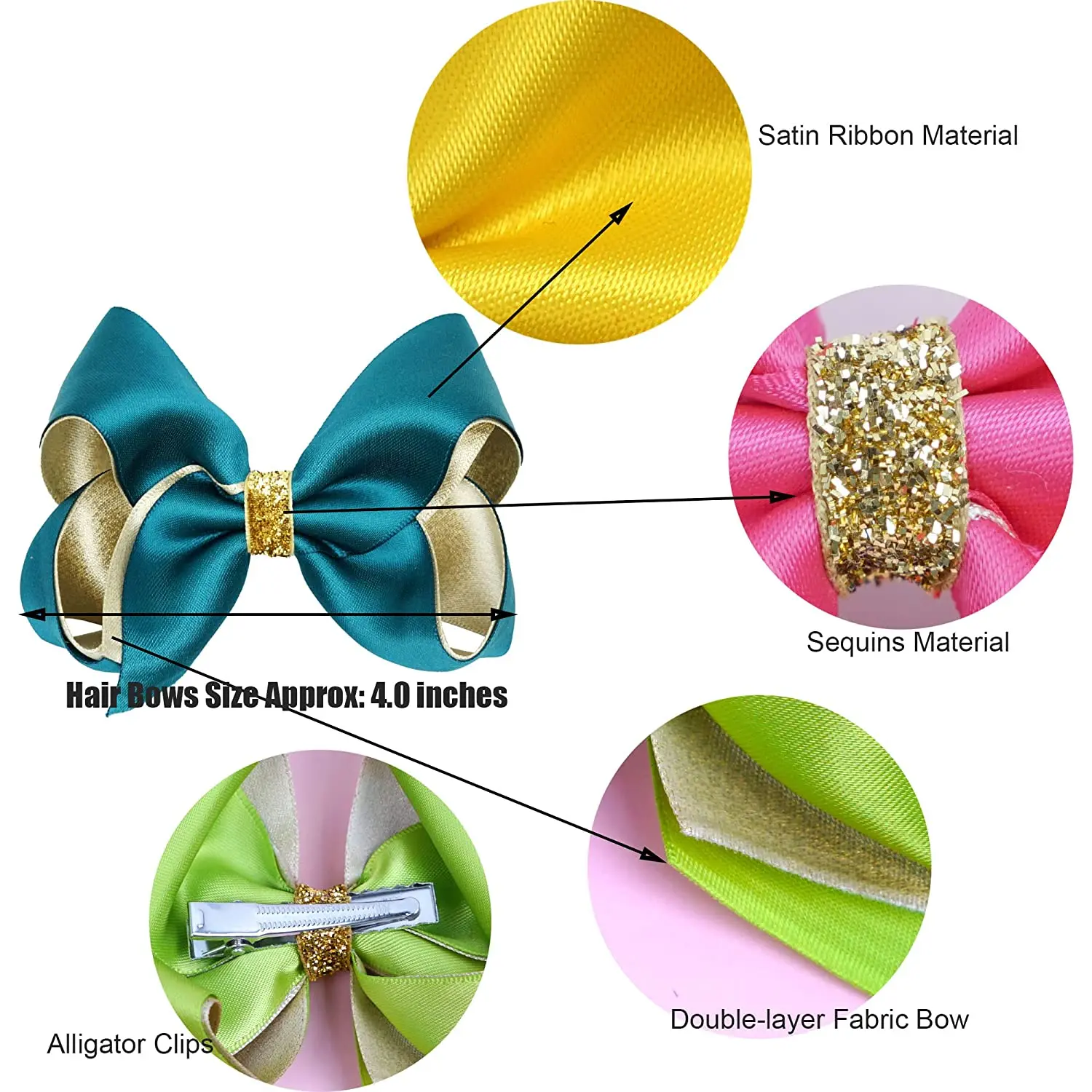 30 Pcs Hair Bows clips for girl wholesales