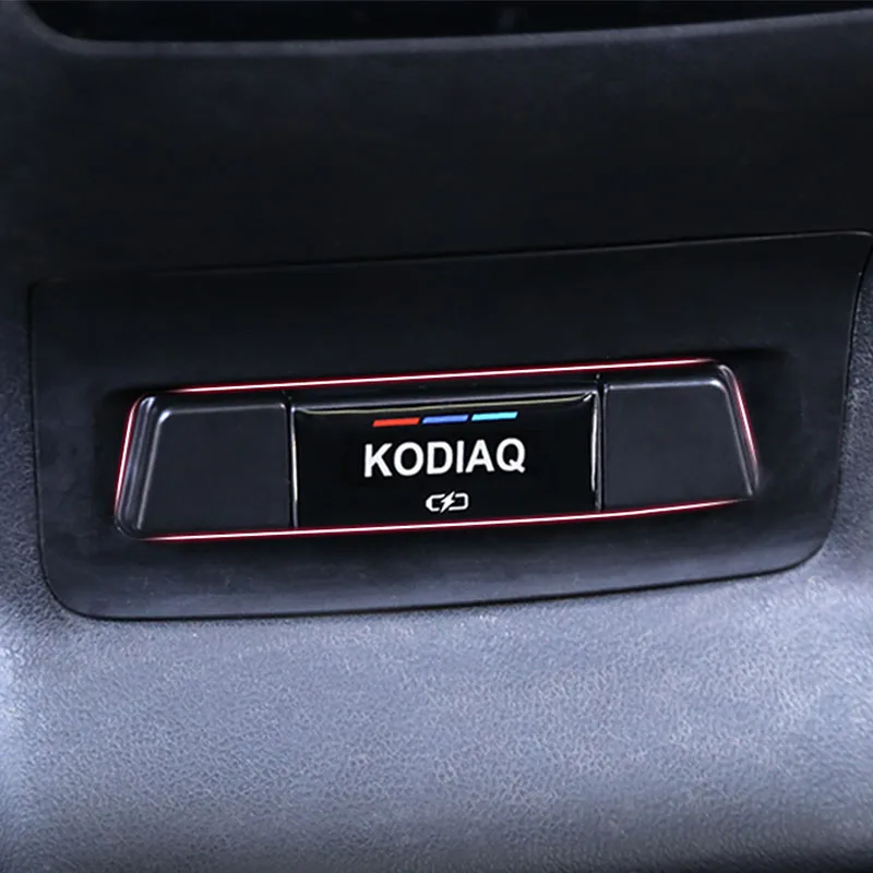 Auto tylny Port ładowania otwór USB anti-zatkanie pokrywa ochronna tapicerka dla Skoda Karoq Kodiaq akcesoria samochodowe dekoracja wnętrz
