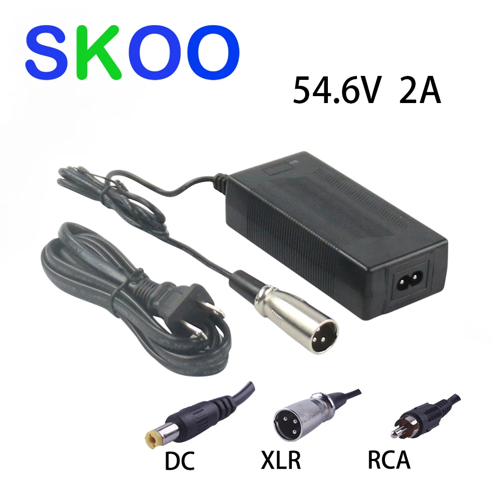 

54.6V 2A Battery Charger Wheelchair Charger Golf Cart Charger Electric Scooter XLR Metal Connector Ebike Charger For 48V Battery