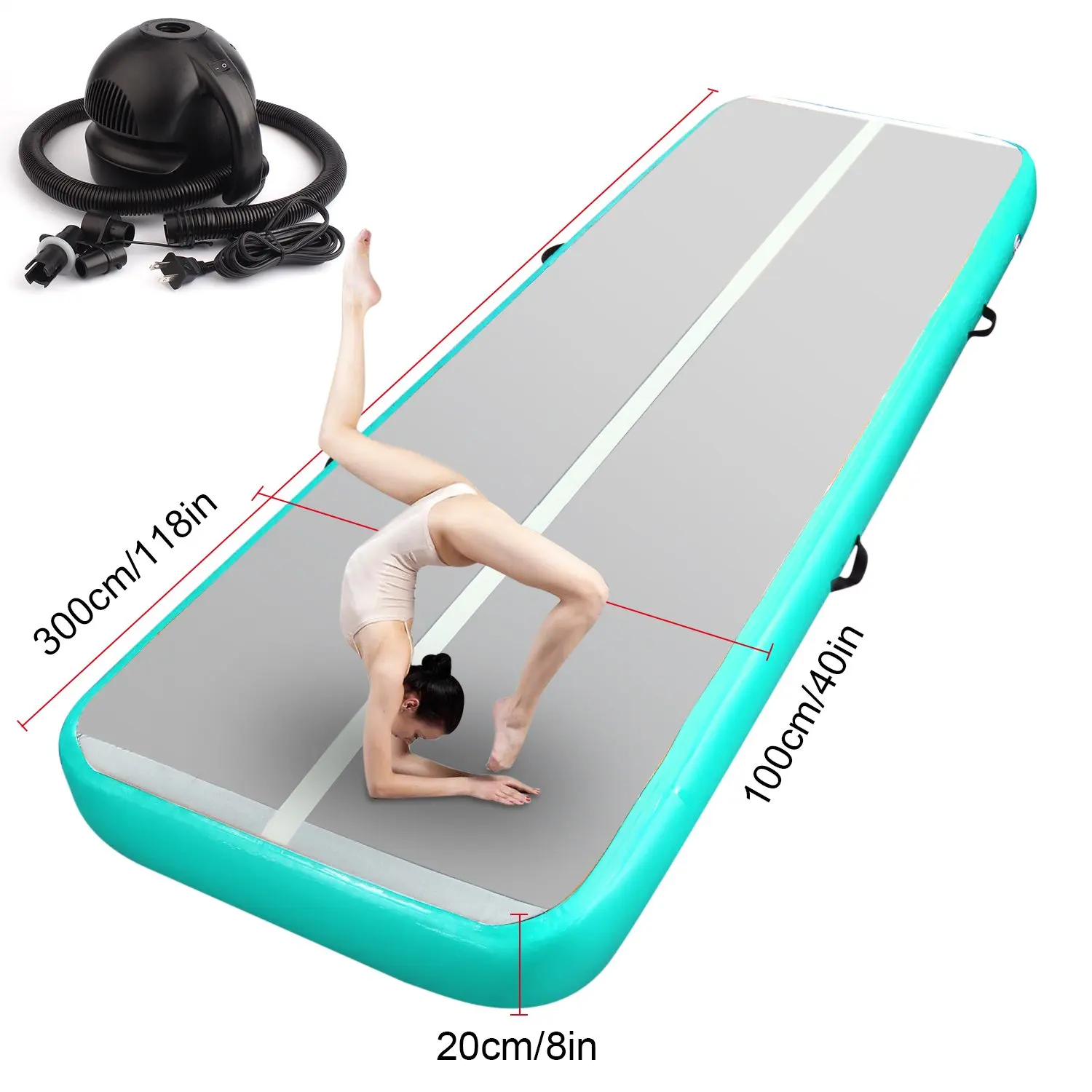 

Free Shipping Air Tumble Track Inflatable Gymnastics Mat 3x1x0.2m Gymnastics Training Mat Thickness with Electric Air Pump