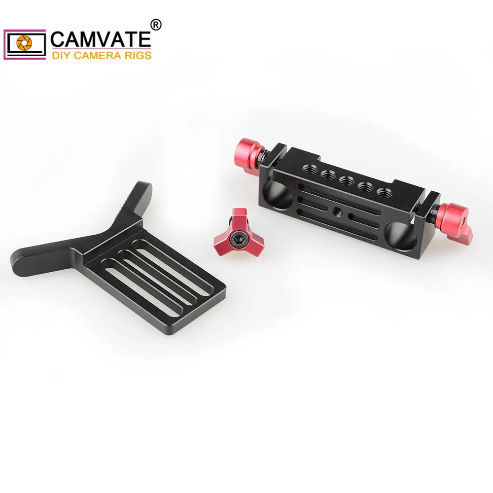 Supporto universale per obiettivo fotocamera CAMVATE con blocco binario Standard da 15mm a doppia asta per sistema di supporto spalla DSLR