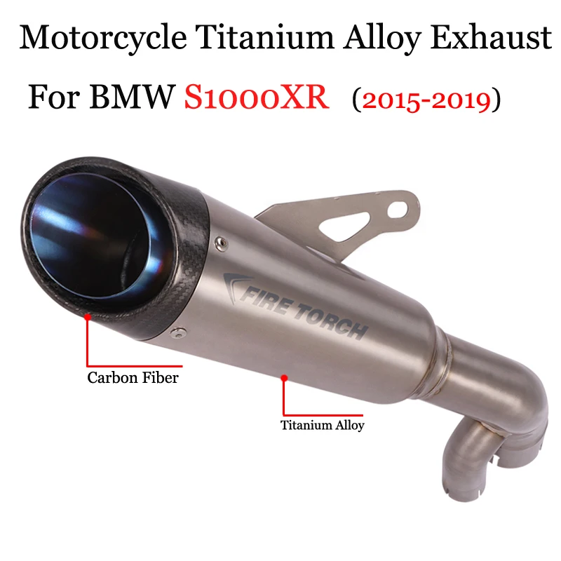 

For BMW S1000XR 2015 2016 2017 2018 2019 Motorcycle Exhaust System Modified Middle Link Pipe Escape Moto Titanium Alloy Muffler